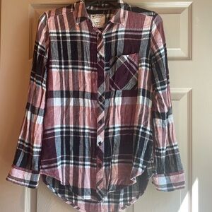 Arizona Jean‎ Co. Women’s Plaid Button-Up Shirt - Boyfriend Fit - Size XS